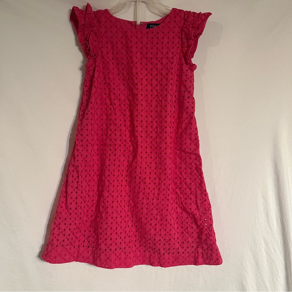 Polo Ralph Lauren Pink Eyelet Dress w/leggingings